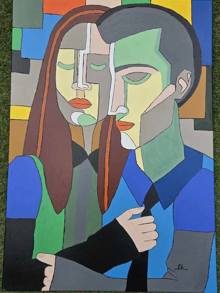 Katarzyna Lewandowska — Intertwined Souls, obraz akrylowy