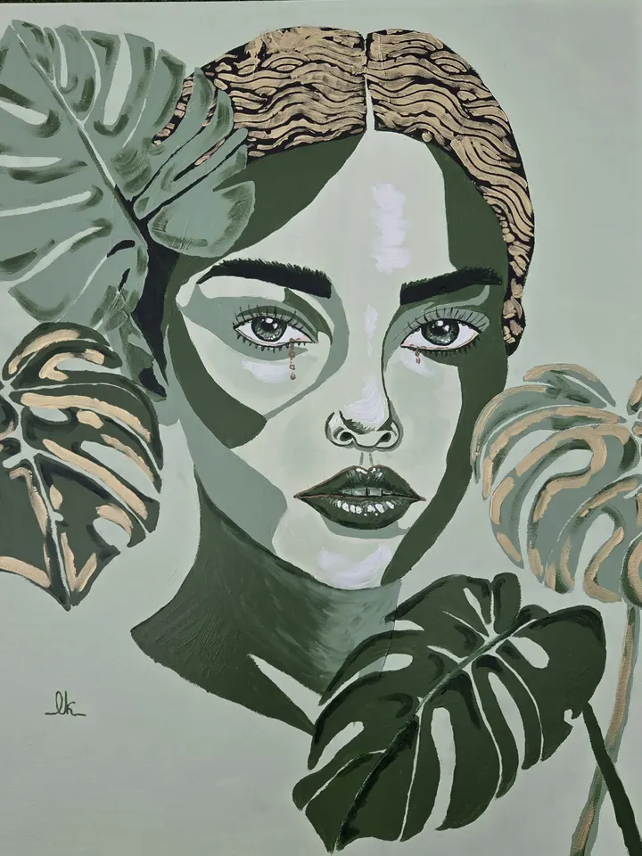 Katarzyna Lewandowska — Flora  (Ziemia), obraz akrylowy